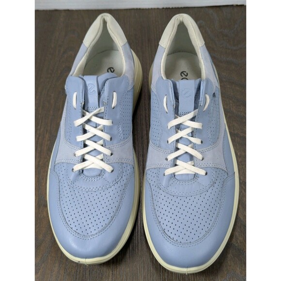 ECCO Casual Soft Leather Sneakers Womens 10 Dusty Blue Walking Athleisure - Picture 5 of 16